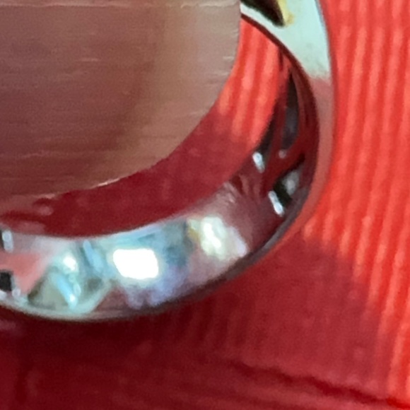 TOPAZ & BLUE ZIRCON SS RING, SIZE 7, STAMPED - Picture 3 of 6